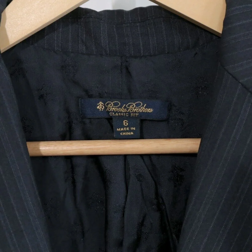 Loro Piana Women's Dark Navy Pinstripe Wool Blazer